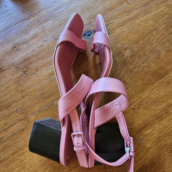 Everlane The Double Strap Block Heel Sandal Strawberry Pink Size 10.5 Italy - Picture 10 of 10